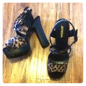 New Leopard print platform heels.